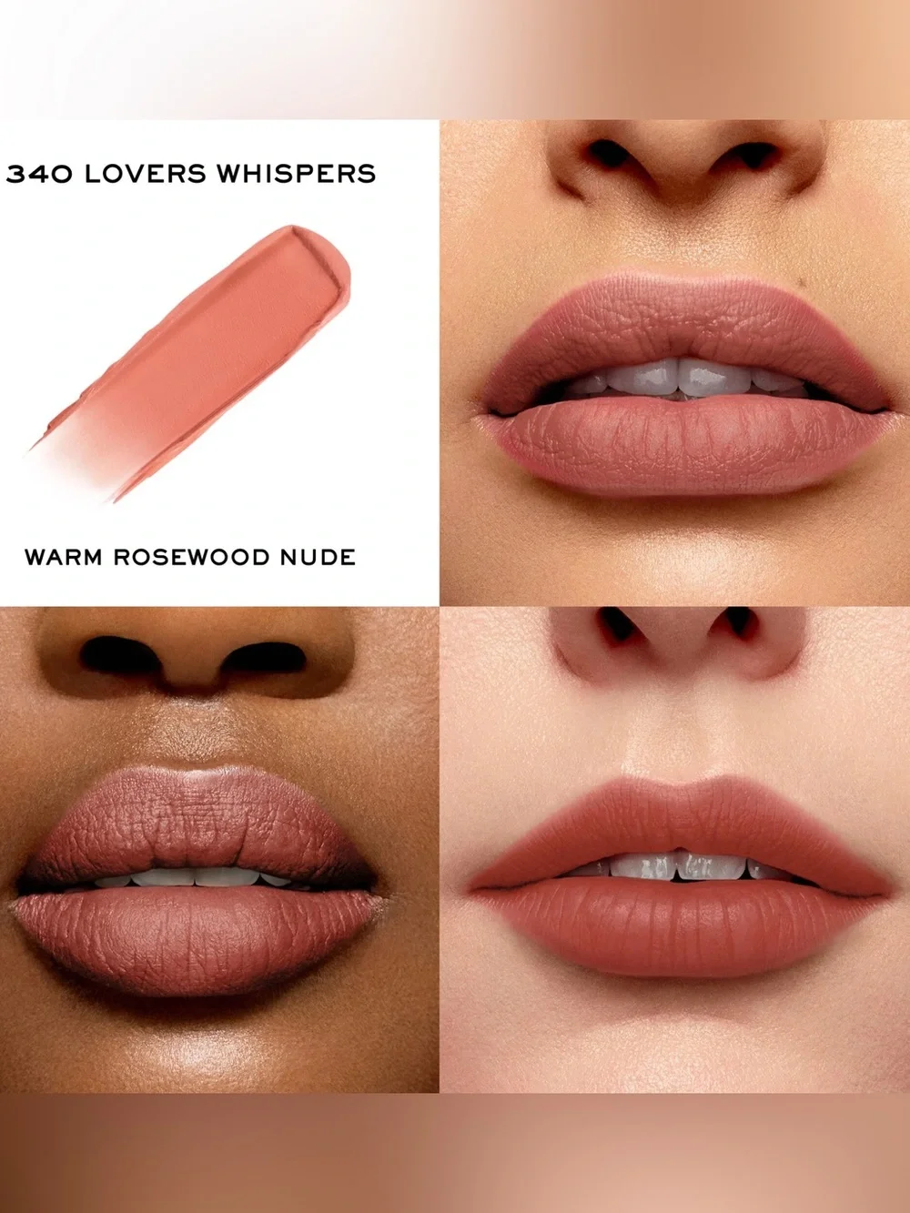LANCÔME L'ABSOLU ROUGE INTIMATTE SOFT MATTE LIPSTICK 340-Lovers Whispers NIB